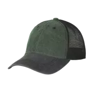 Helikon-Tex Plain Trucker Cap baseball sapka - Washed Cotton - Washed Dark Green / Washed Black C