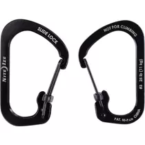 NITE IZE #3 Slidelock karabiner , fekete