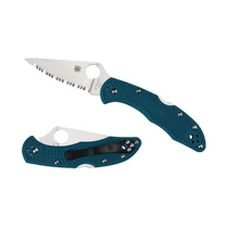 Spyderco DELICA 4 FRN BLUE K390 SERRATED