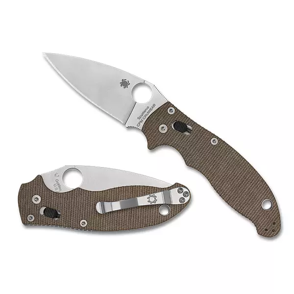 Spyderco Manix 2 Brown Canvas Micarta CPM Cru-Wear